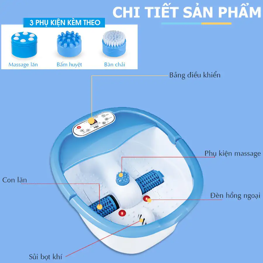 Bồn ngâm chân Nhật Bản FUKI FB100 (thế hệ mới con lăn xoay tự động)