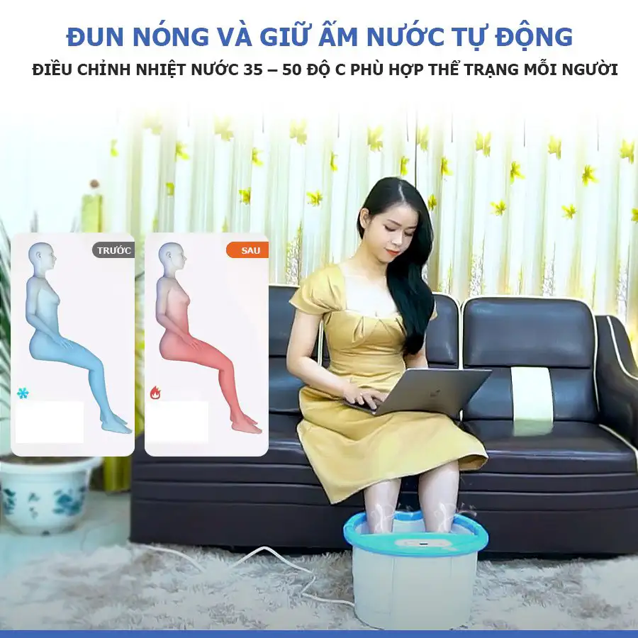 Bồn ngâm chân Nhật Bản FUKI FB100 (thế hệ mới con lăn xoay tự động)