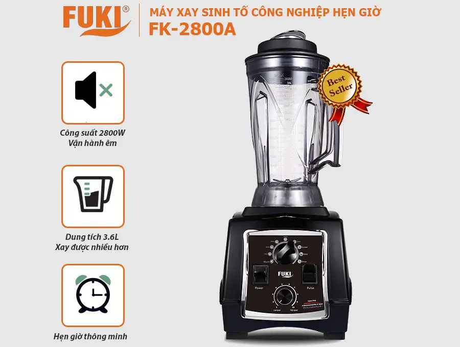 Máy xay sinh tố công nghiệp Fuki 2800W - Hẹn giờ (FK-2800A)