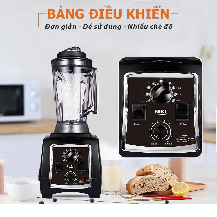 Máy xay sinh tố công nghiệp Fuki 2800W - Hẹn giờ (FK-2800A)