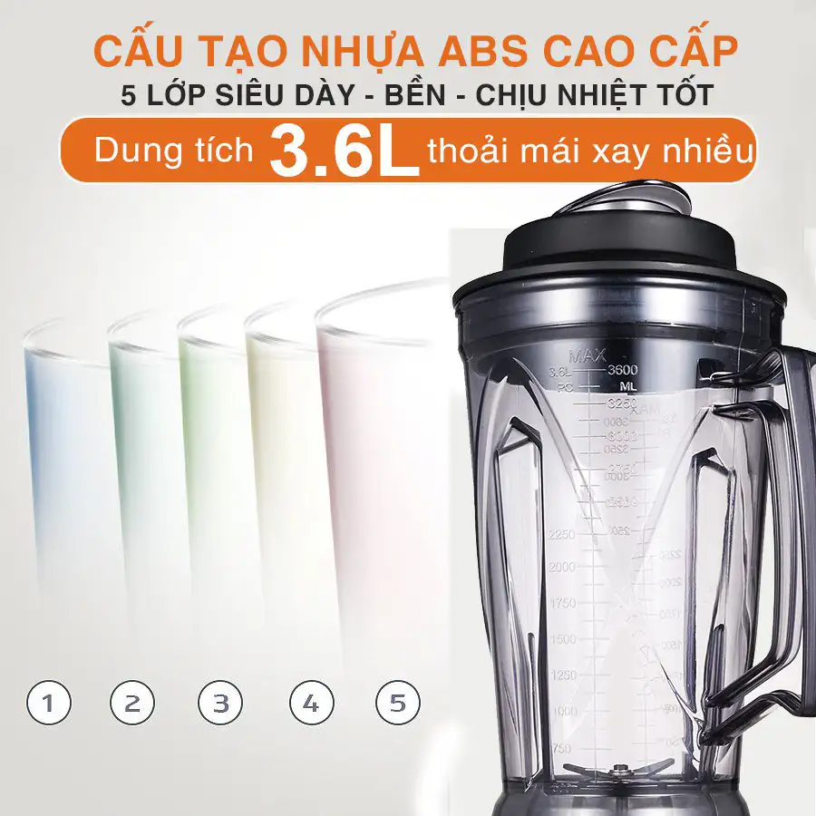 Máy xay sinh tố công nghiệp Fuki 2800W - Hẹn giờ (FK-2800A)