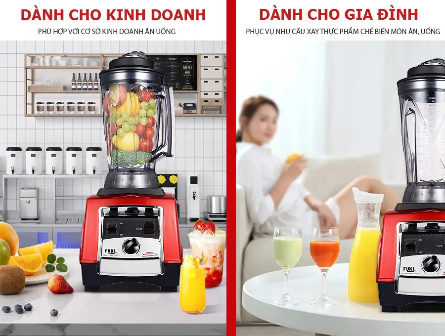 Máy xay sinh tố đậu nành công nghiệp Fuki 3000W FK-3000 - màu đỏ