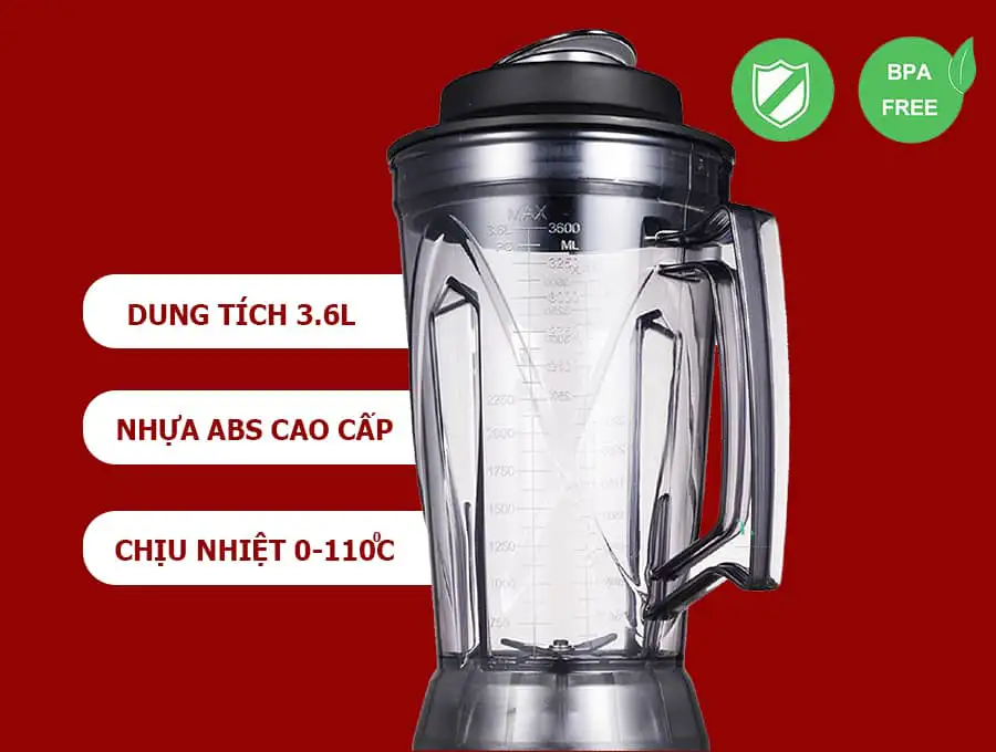 Máy xay sinh tố công nghiệp Fuki 3000W - Hẹn giờ (FK-3000A)