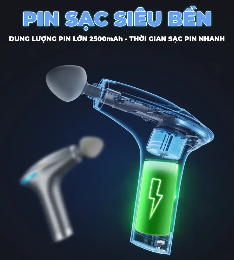 Súng massage cầm tay OKACHI JP-G7 hợp kim nhôm (Cao Cấp)