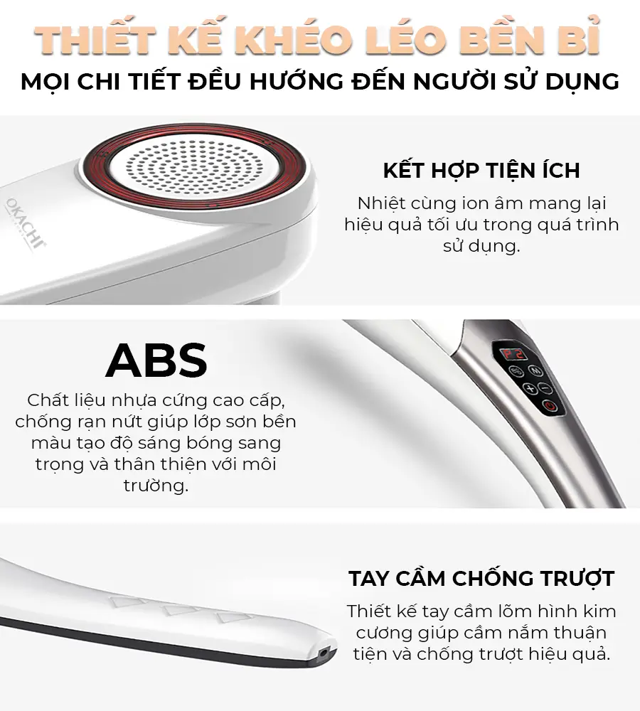 Máy massage cầm tay pin sạc OKACHI JP-620E (Hồng ngoại)