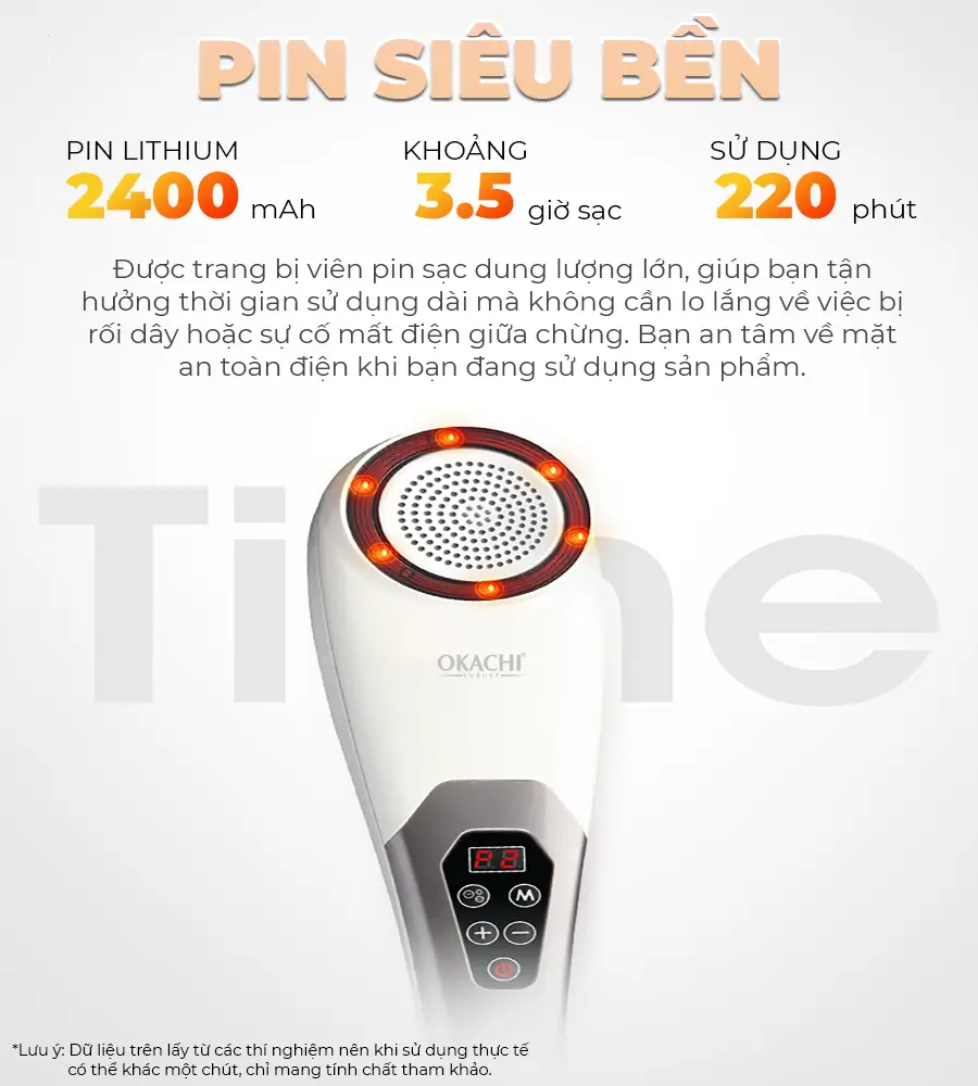 Máy massage cầm tay pin sạc OKACHI JP-620E (Hồng ngoại)