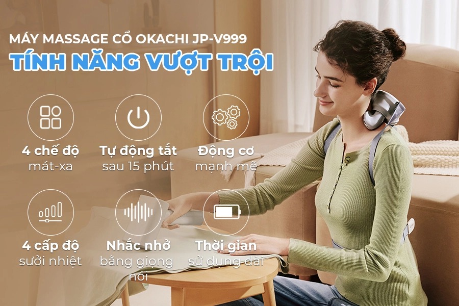 Máy massage cổ vai gáy OKACHI JP-V999 (Cao cấp)