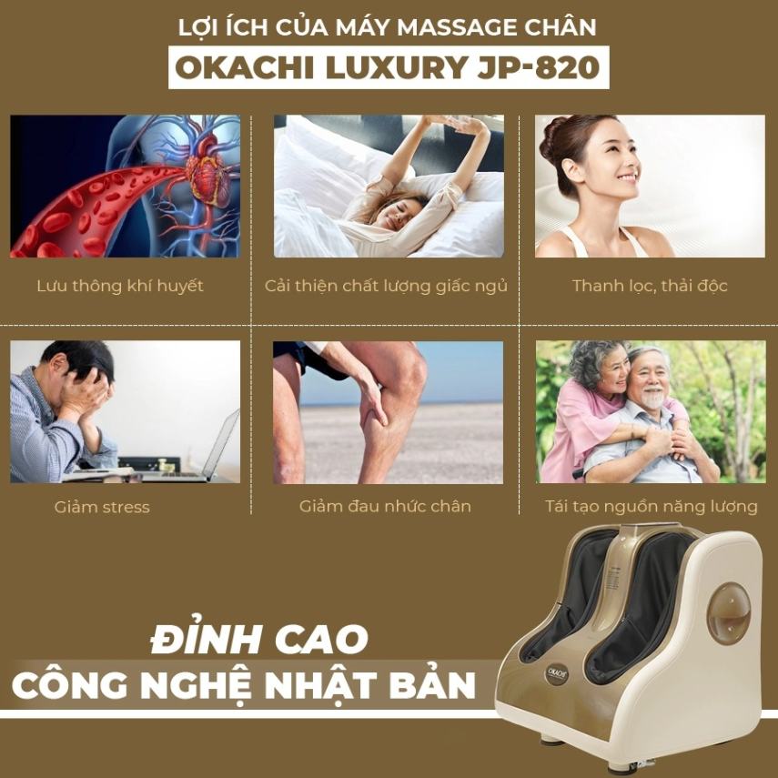 Máy massage chân Nhật Bản OKACHI JP-820 (4 motor)
