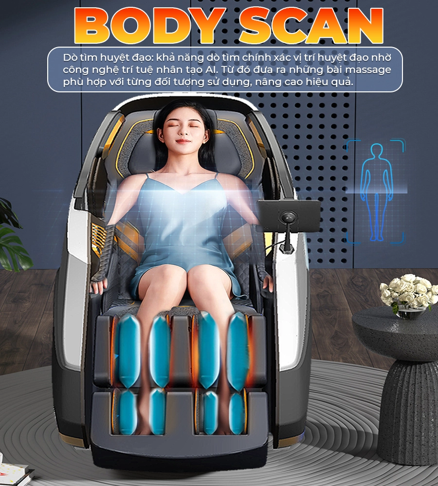 ✨KHUYẾN MÃI CỰC SỐC✨ Ghế Massage Phi Thuyền 4D MAX OKACHI LUXURY ROYAL JP-8899 (white)