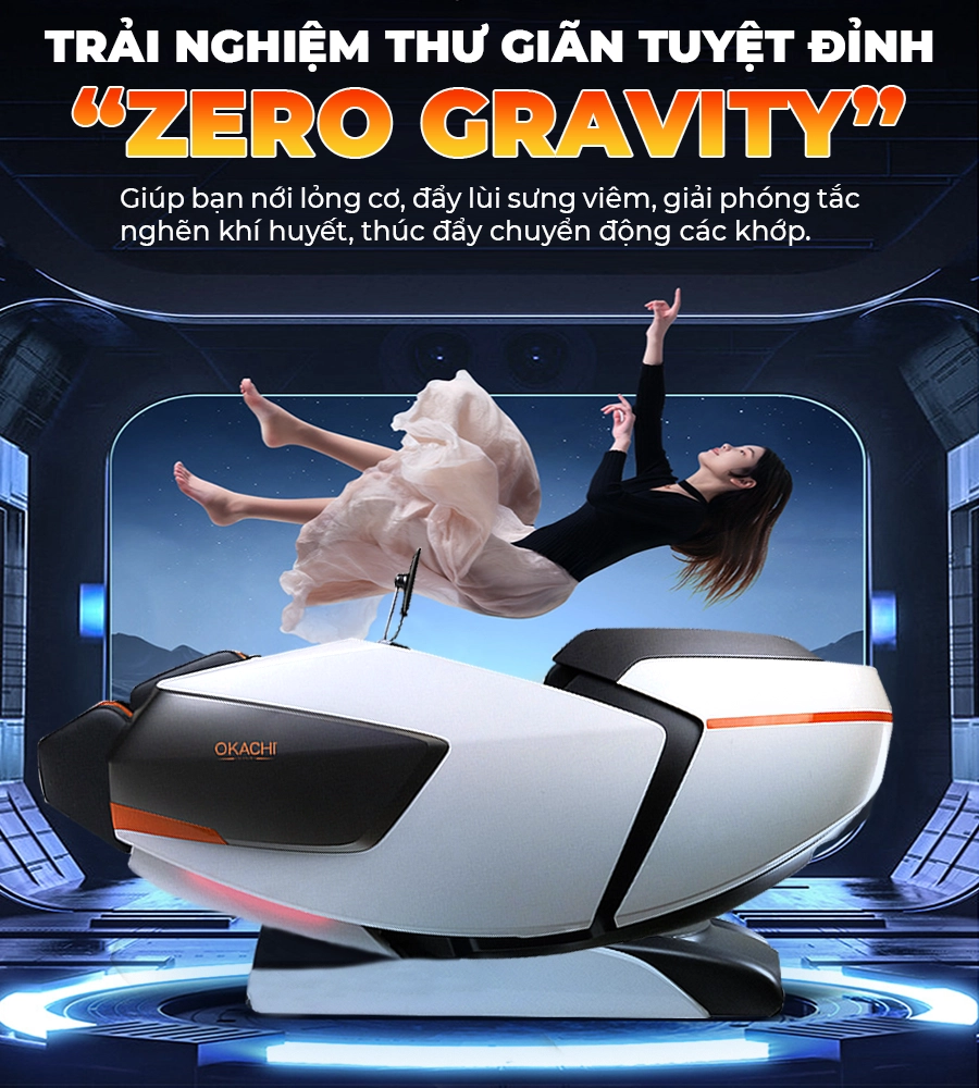 ✨KHUYẾN MÃI CỰC SỐC✨ Ghế Massage Phi Thuyền 4D MAX OKACHI LUXURY ROYAL JP-8899 (white)