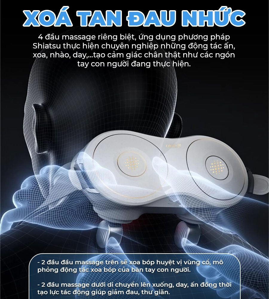 Máy massage cổ vai gáy OKACHI JP-V999 (Cao cấp)