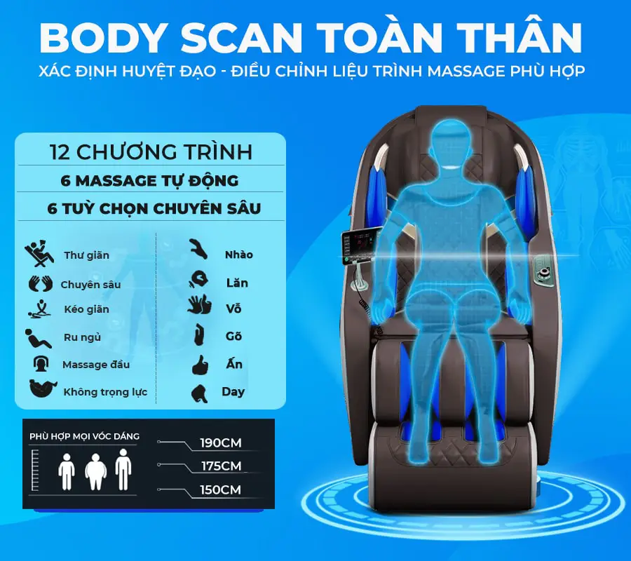 Ghế massage toàn thân OKACHI 4D JP-I65 cao cấp
