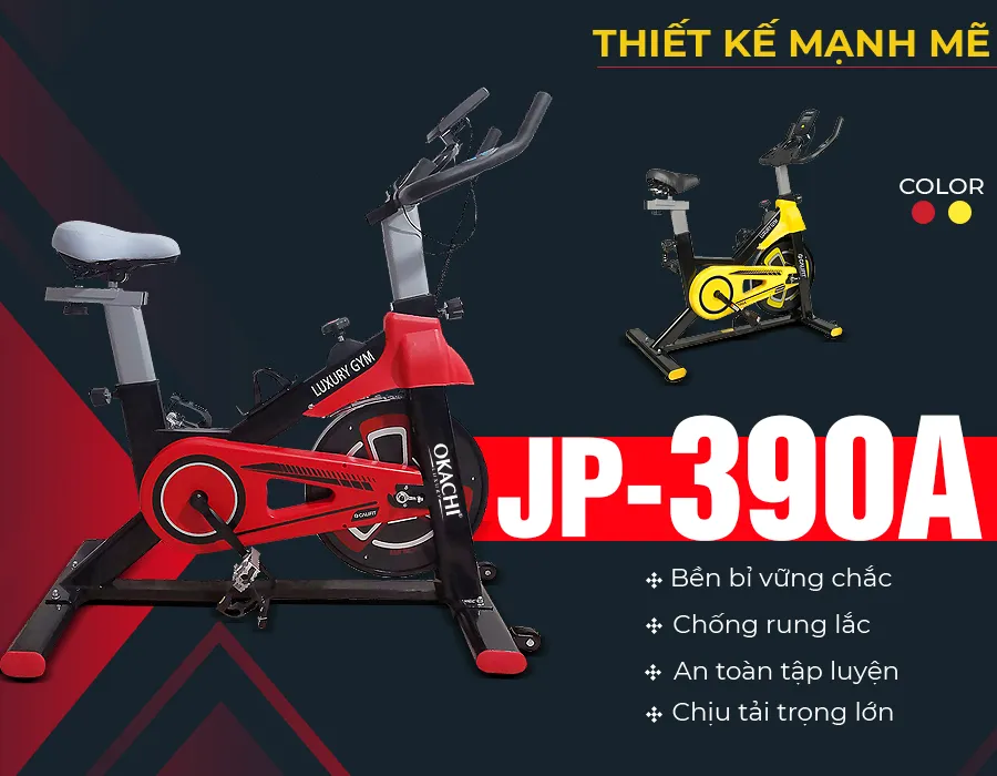 Xe đạp thể dục Okachi Luxury JP-390A (màu Đỏ)