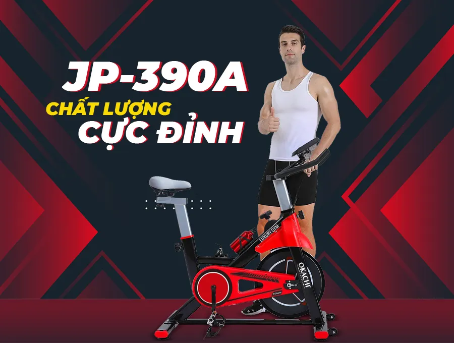 Xe đạp thể dục Okachi Luxury JP-390A (màu Đỏ)