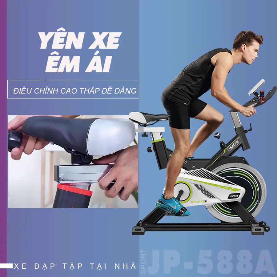 Xe đạp tập thể dục toàn thân OKACHI SPORT JP-588A màu đen