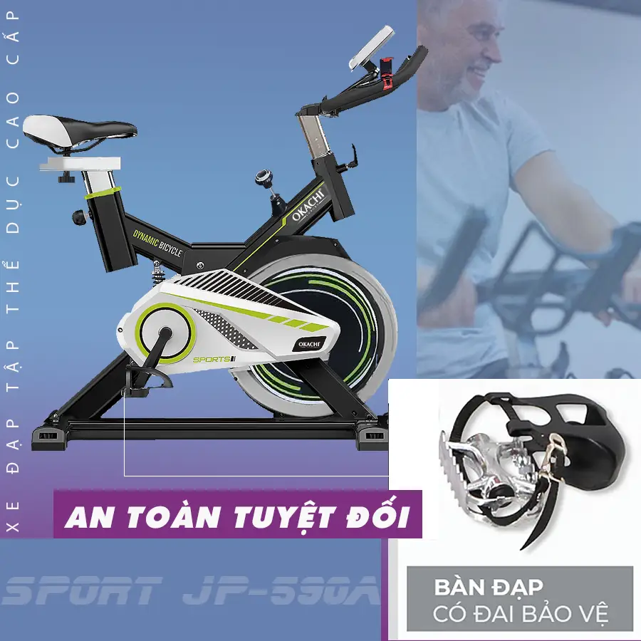 Xe đạp tập thể dục toàn thân OKACHI SPORT JP-588A màu đen