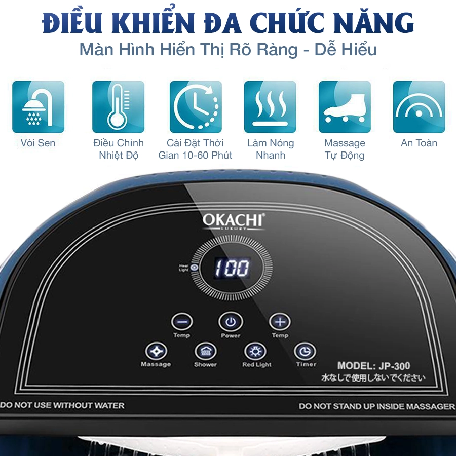 Bồn ngâm chân OKACHI JP-300 tích hợp 7 con lăn (cao cấp)