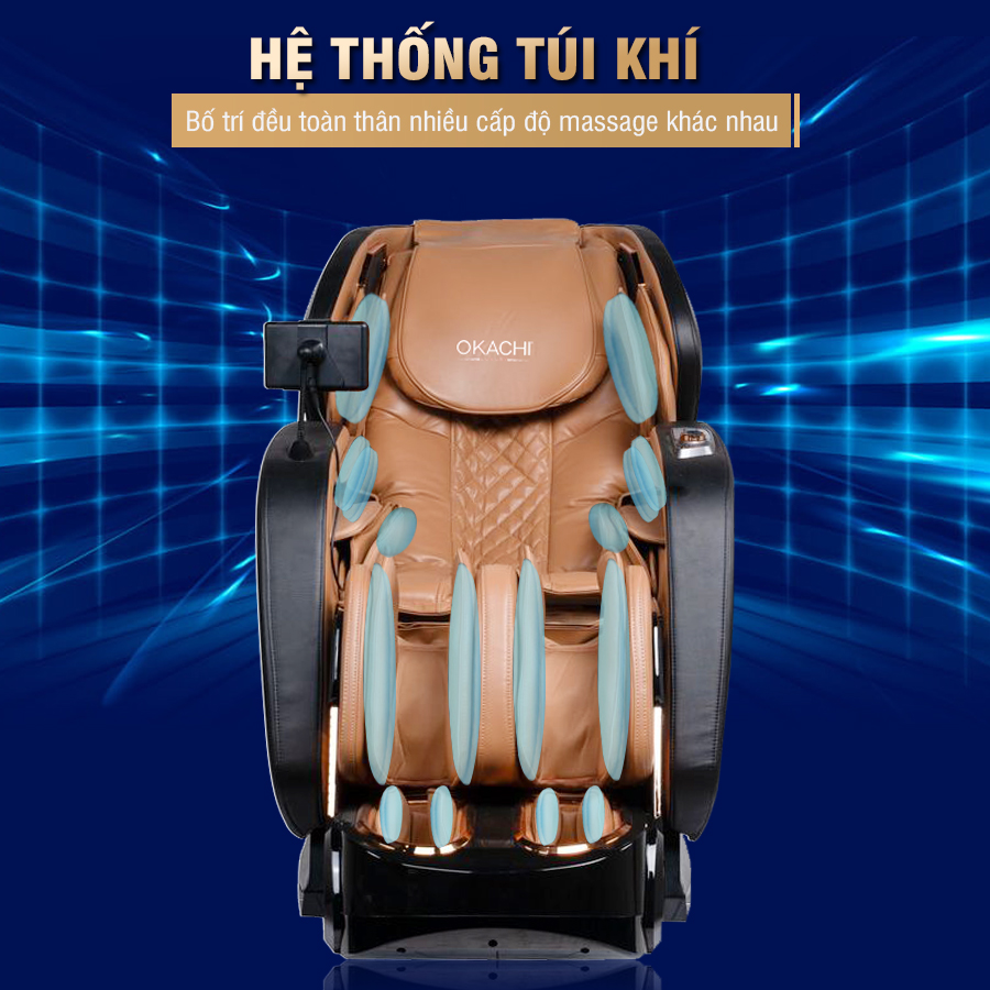 Ghế massage OKACHI LUXURY JP-I99 ( Nâu Vàng)