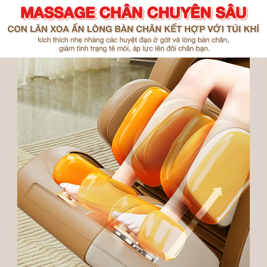 Ghế Massage Toàn Thân OKACHI LUXURY JP-368 (trắng nâu)