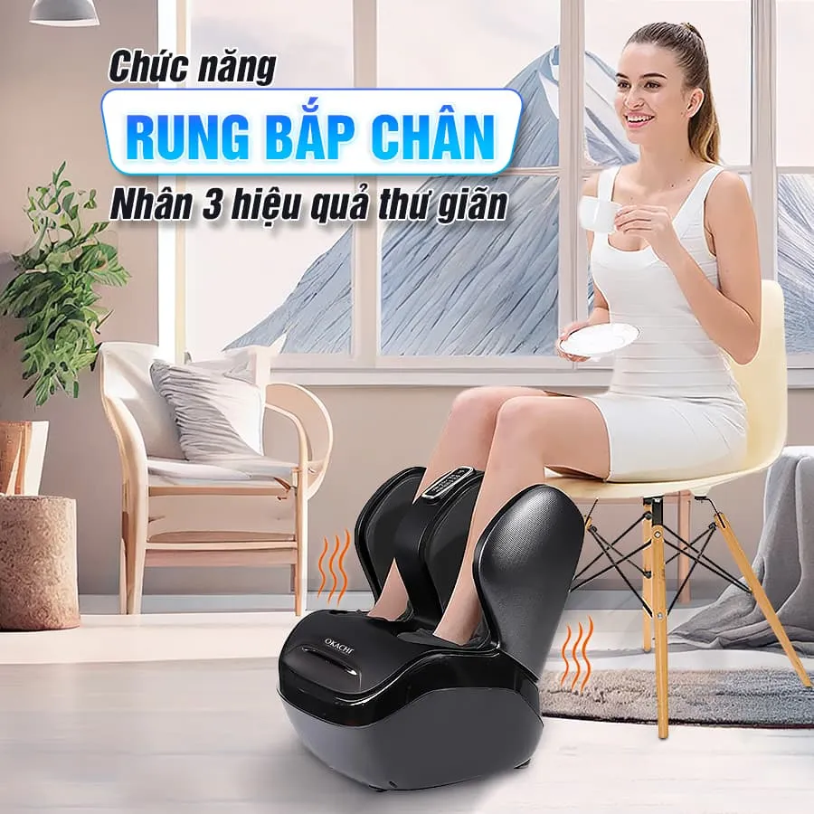 Máy Massage Chân Và Bắp Chân 4D OKACHI JP-986 dòng cao cấp (Đen)