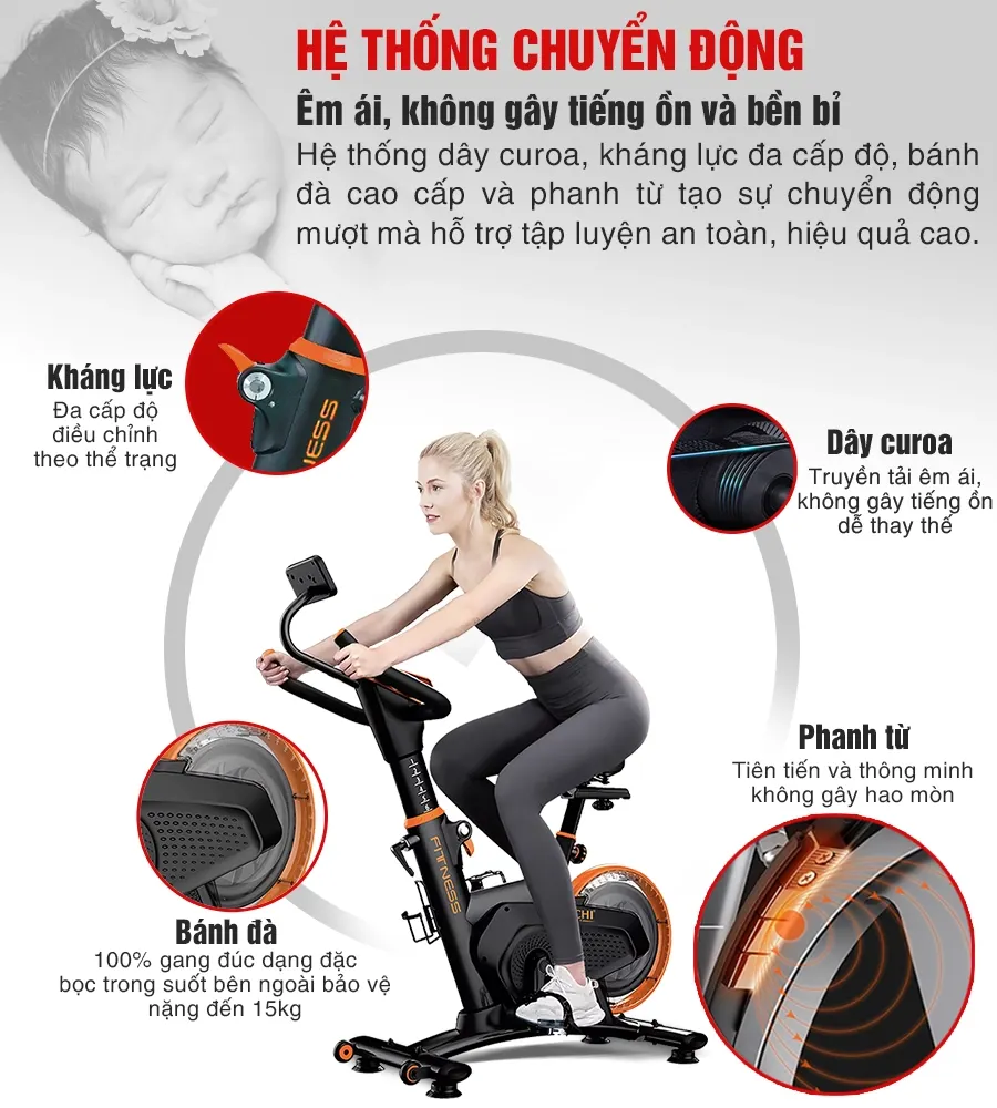 Xe đạp tập thể dục tại nhà OKACHI Sport JP-598A