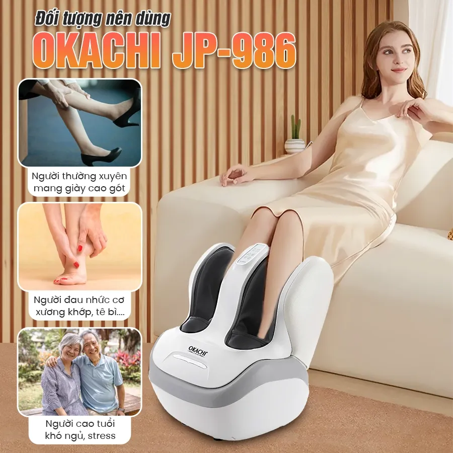 Máy Massage Chân Và Bắp Chân OKACHI JP-986 công suất 105W/220V (Trắng)